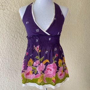 Angie halter tie peplum top
